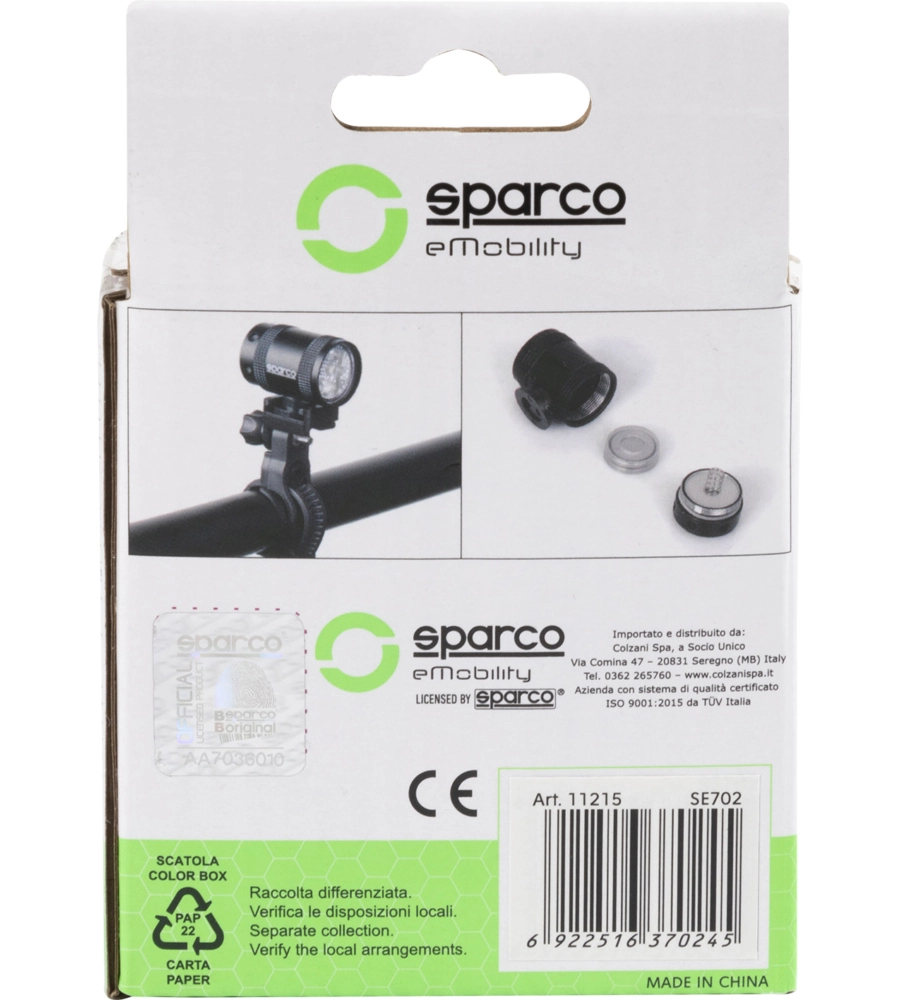 Set luce per bicicletta anteriore e posteriore sparco